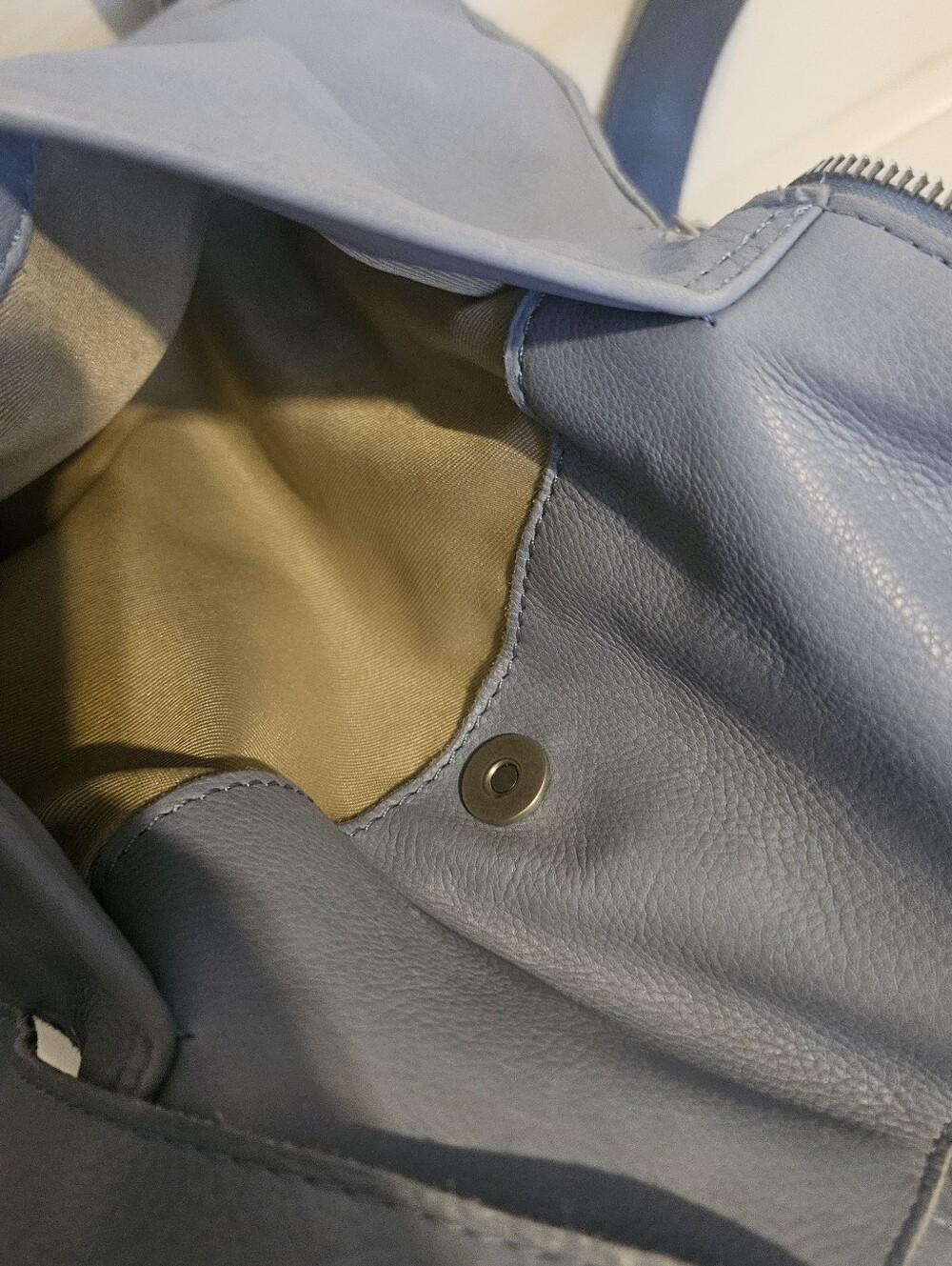 American Leather Co. Cleveland Leather Backpack – Sky Blue Slouchy Bag⁷ - Picture 15 of 16